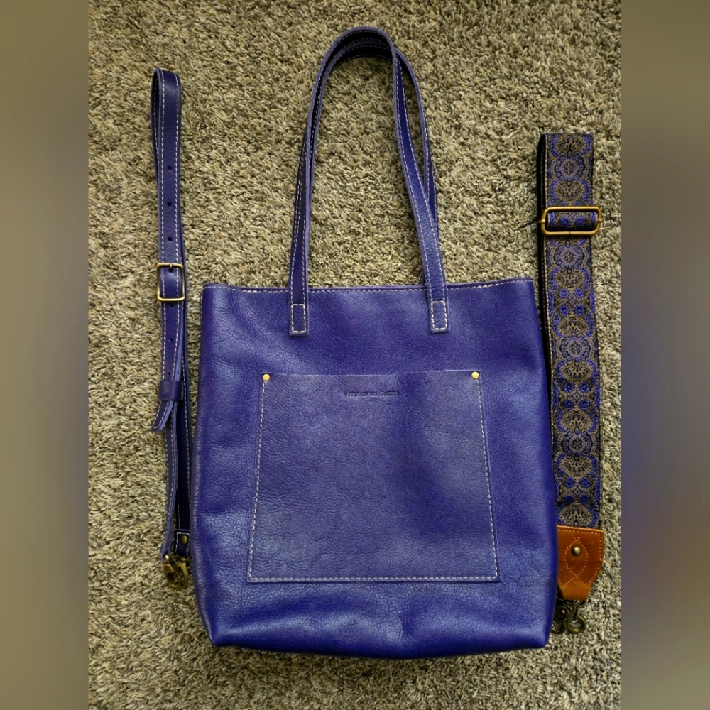 Portland Leather Full Size Crossbody Tote in Violet